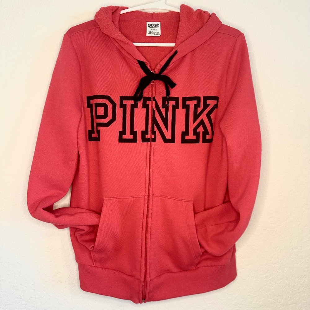 PINK Victoria's Secret Full-Zip Hoodie, Size M - Picture 3 of 9